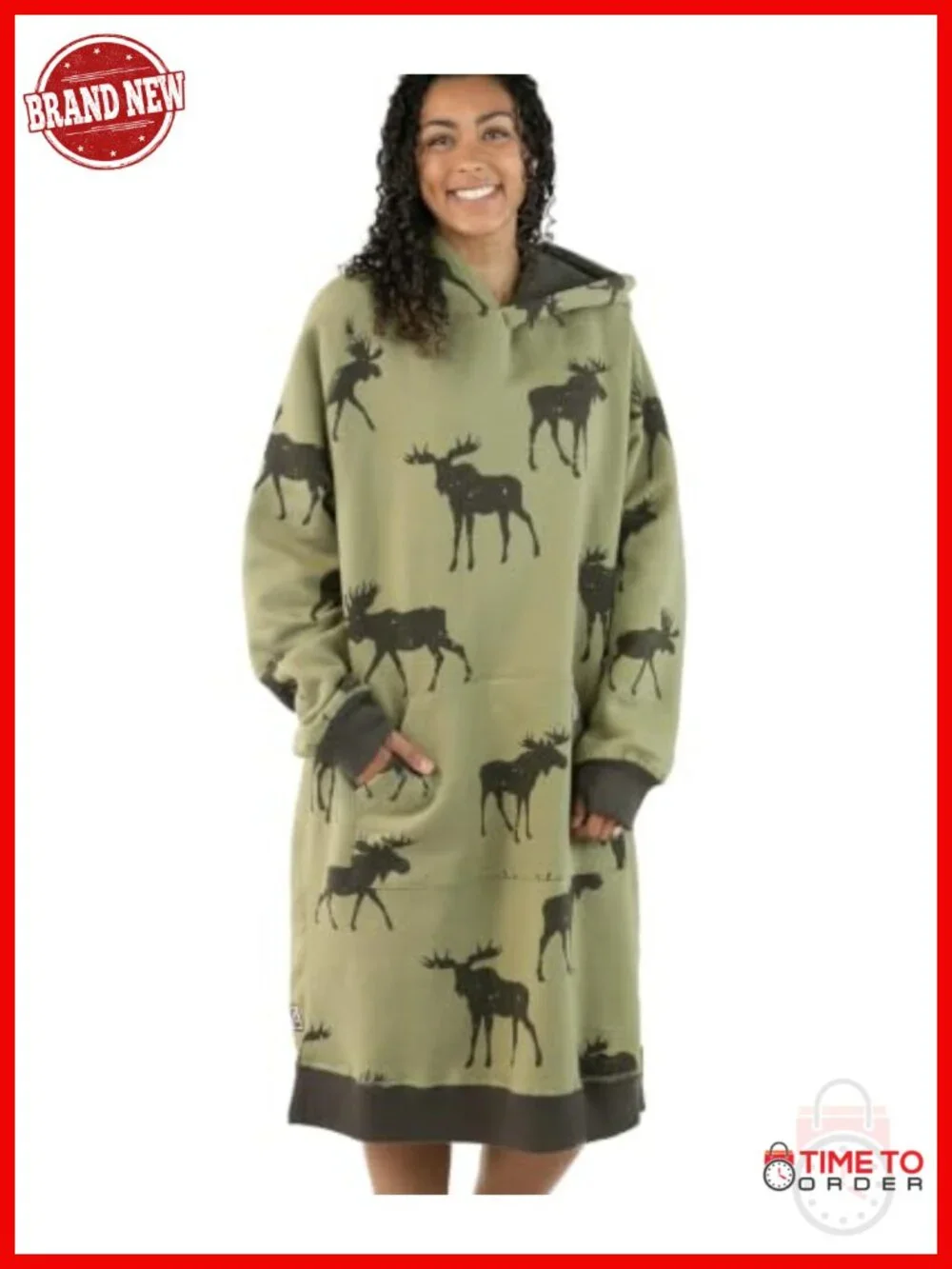 Oversized Hoodie Sweatshirt Dress with Pockets